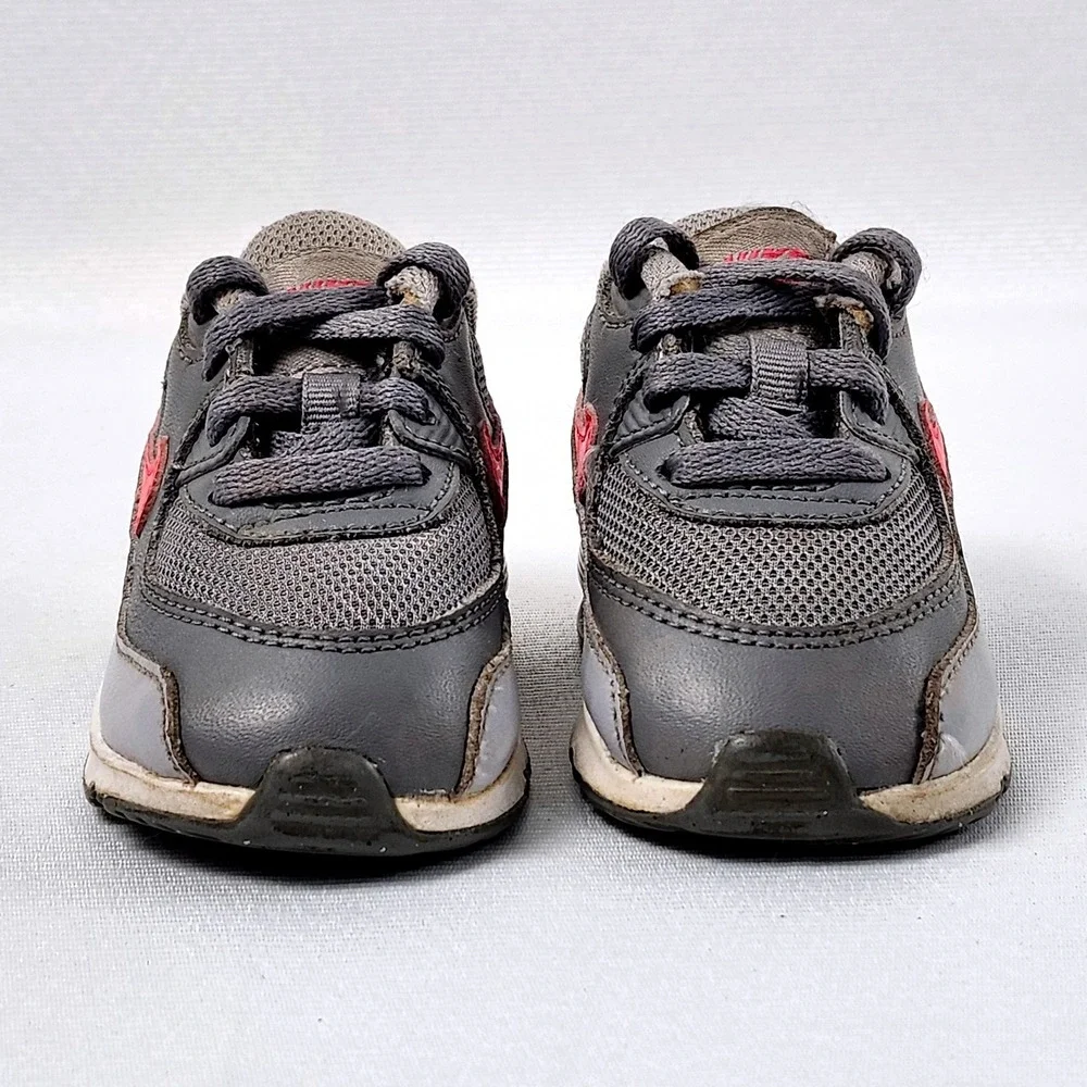 Nike Air Max 90‎ Sneakers Toddler Baby Size 4C Gray Pink Athletic Lace Up Shoes - Picture 4 of 9